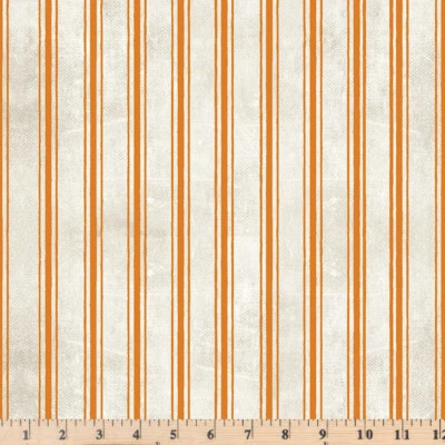 Pumpkin Patch Ticking Orange Fabric Frisch C14578 Half Yard Continuous Cut - Image 1 of 2