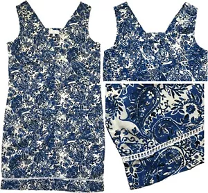 Womens NEXT Summer Shift Dress Linen Blend Blue White CRAZY CLEARANCE £5! - Picture 1 of 6