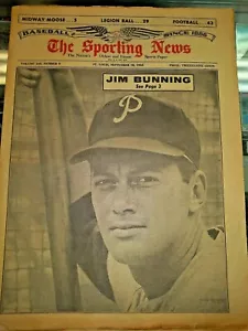 1965 The Sporting News Jim Bunning Philadelphia Philllies Baseball on Cover - Picture 1 of 1