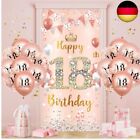 18.Geburtstagsdeko Mdchen, Rosgold Gold Banner mit Luftballons18.Geburtstag D