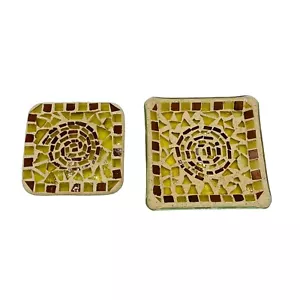 Topper e vassoio decorativo mosaico spezie Partylite per candela quadrata P15B/P8278 - Foto 1 di 2