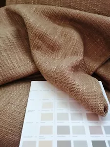 Linen Fabric De le Cuona Mustard gold heavy woven cobble Saxon cloth 65x200cm - Picture 1 of 7