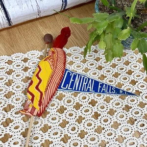 Vintage Indian Pennant Parade Souvenir Central Falls RI Native American #C - Picture 1 of 3