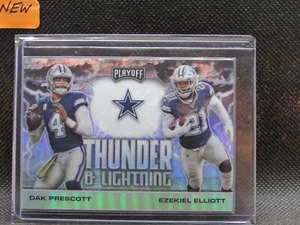 2020 DAK PRESCOTT, EZEKIEL ELLIOTT PLAYOFF THUNDER & LIGHTING REFRACTOR COWBOYS - Picture 1 of 1