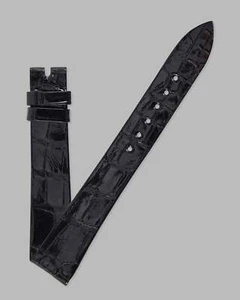Patek Philippe Original OEM Shiny Black Flat Alligator Watch Strap 17mm x 14mm - Picture 1 of 7