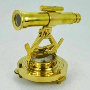 Nautical Style Desktop Brass Polish Telescope Decor Alidade Measurement - Picture 1 of 4