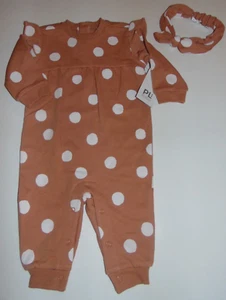 ~ Neu mit Etikett Mädchen PL: KINDER gepunktetes Outfit mit Stirnband! Größe 3 Monate super süß:)~ - Bild 1 von 2
