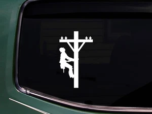 Lineman Vinyl Sticker Decal - Line Life Electrician Pole Utility Worker Truck - Bild 1 von 2