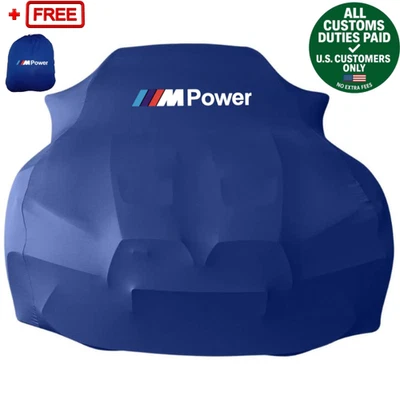 Blue Car Cover For Bmw M Power Dust Proof Windproof  Combing  M2 M3 M4 M5 M6 M7 Foto 1 de 4