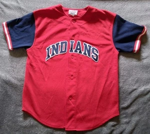 Vintage Starter Cleveland Indians Baseball Jersey Medium Red & Blue Alternate - Picture 1 of 9