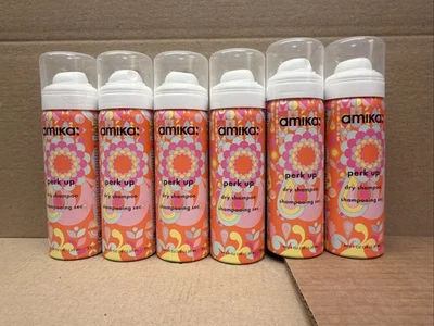 Amika Perk Up Dry Shampoo Shampooing Sec (6x35ml) Travel Size - Talc-Free New