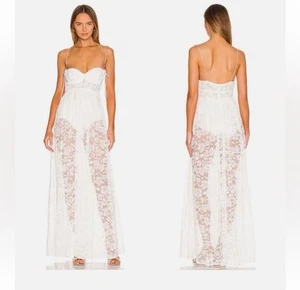 For Love And Lemons Lorena Maxi Dress in White NWT Size XS - Picture 1 of 15