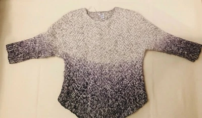 Suéter BAR III TOP-Mulher Malha Manga 3/4 Cor Branco/Marrom Tamanho Grande - Imagem 1 de 4