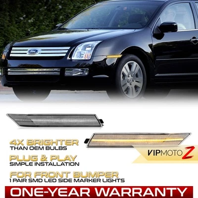 Full LED Front Chrome Amber Side Marker Lights Pair For 2006-2009 Milan Fusion - Image 1 of 4