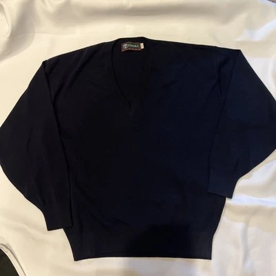 Suéter Vintage Tundra Canadá 100% Lana Merino Pullover Negro Para Hombre Grande L Foto 1 de 4