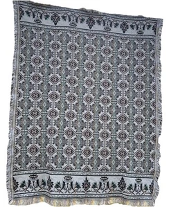 Vintage Goodwin Weavers Arazzo Lancio Coperta Romantico Moody Floreale 50”X64” - Foto 1 di 12