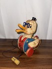 Vintage 1950s Wooden Dr. Doodle Duck No. 132 Fisher Price Pull Toy