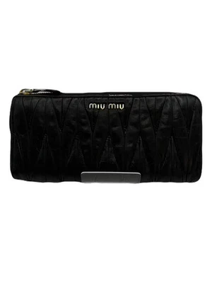 Cartera Larga Miu Miu Cuero Negra USADA E0906-16 Foto 1 de 4
