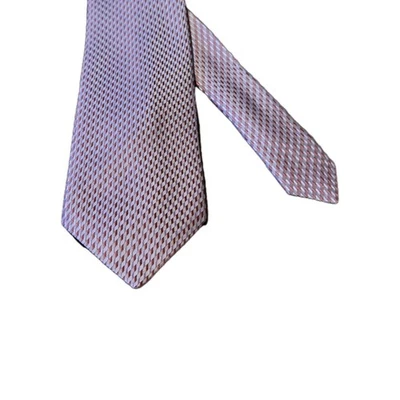 Richel Men’s Neck Tie pink geometric Hand Made In Spain 100% Silk - Image 1 of 4