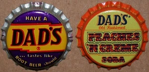 Vintage soda pop bottle caps DADS ROOT BEER Collection of 2 different unused - Picture 1 of 3