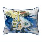 Betsy Drake Three Row Boats Large Indoor Outdoor Pillow 16x20