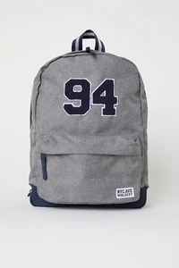 Rucksack aus Webstoff, H&M, Rucksack aus Webstoff &Lederimitat mit Applikation - Bild 1 von 5