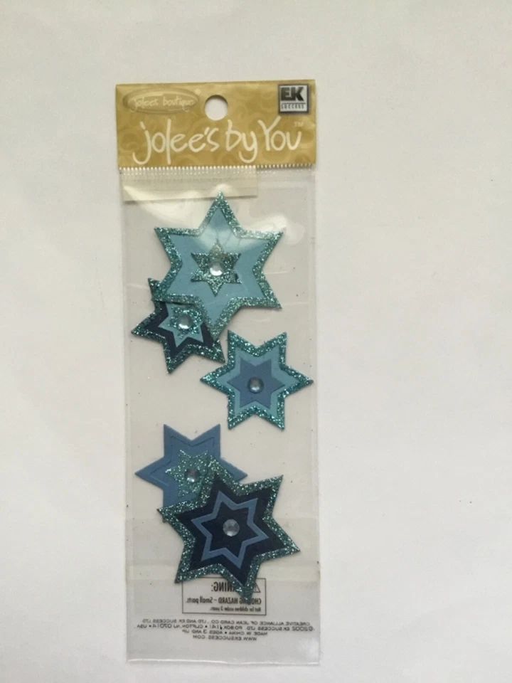 "Mini álbum de recortes Jolees estrellas azules brillantes David gemas religiosas no adhesivo 4x2""" Foto 1 de 1