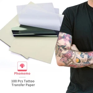 100 arkuszy papieru transferowego do tatuażu rozmiar A4 termiczny papier szablonowy do drukarki M08F - Zdjęcie 1 z 10