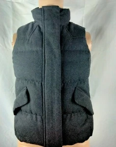 Chaleco Gap Mujer Mezcla Lana Talla XS Gris Oscuro Cremallera Completa Cálido Bolsillos Relleno - Imagen 1 de 7