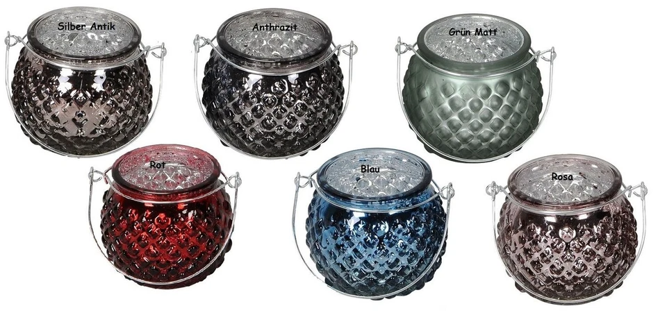 Windlicht Teelichthalter aus Glas zum Hängen oder Stellen ca. 8,5x7 cm Auswahl - Bild 1 von 1