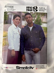 Simplicity R11406 MIMI G STYLE Unisex Denim Jeansjacke Gr. XS-XL UNGESCHNITTEN S8845 - Bild 1 von 1