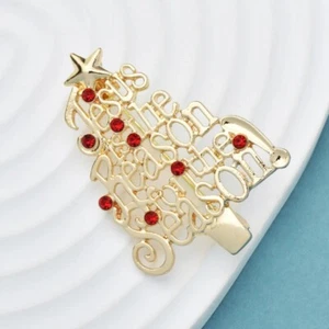 Religious Reason for the Season Christmas Tree Rhinestone Brooch Jewelry - Picture 1 of 3