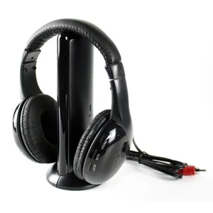 CUFFIA CUFFIE WIRELESS 5 IN 1 SENZA FILI WI-FI MICROFONO RADIO FM TV TELEVISIONE - Foto 1 di 7