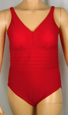 NUEVO CON ETIQUETAS INC Traje de baño rojo cuello en V espalda redonda de una pieza 470706 traje de baño talla 20 Foto 1 de 2