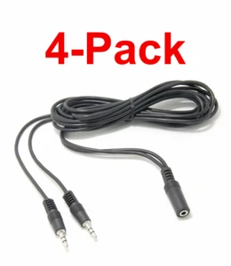 Cable divisor Y de audio estéreo de 3,5 mm Micrófono Auriculares Cable adaptador 6 pies (paquete de 4) - Imagen 1 de 3