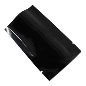 Open Top Black Aluminum Foil Heat Sealed Food Storage Bag Mylar Vacuum Pouches - Picture 1 of 6
