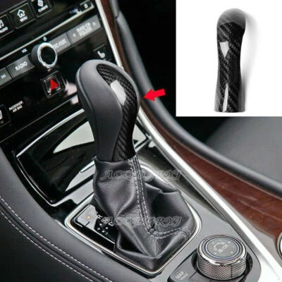 For Infiniti Q50 2014-2017 Carbon Fiber Gear Lever Shift Knob Frame Cover Trim Foto 1 de 4