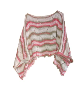Lagenlook Überwurf Poncho Lochpulli, neu, Unikat, Handarbeit, Gr. s. Maße - Bild 1 von 9