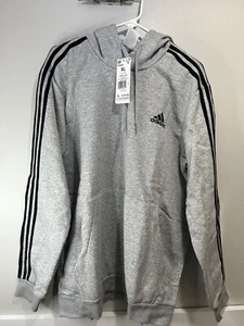 Herren Adidas 3 Streifen Fleece Pull Over Hoodie XL NEU GK9084 Medium Grey Heather - Bild 1 von 11