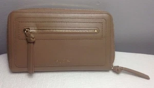 HENRI BENDEL MERCER PORTFOLIO ZIP AROUND WALLET IN TAUPE NWT - Picture 1 of 4