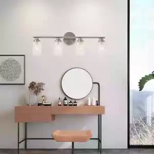 Modern 4-Light Wall Lamp Chrome Silver Wall Sconce Over Mirror Vanity Wall Light - Picture 1 of 14