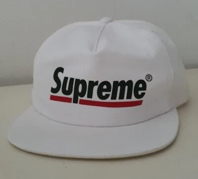 SS20 Supreme Underline 5 Paneles Blanco Gorra Sombrero Nuevo Foto 1 de 4