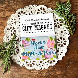 World's Best MeMe & PaPa * Gift Magnet * USA * DecoGreet * Family Magnet - Picture 1 of 5