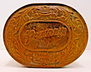 Antique Brass Embossed Pozzoni's Complexion Powder Tin - Picture 1 of 8