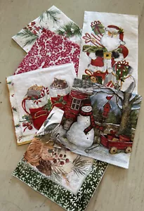 Lot of 48 Christmas Holiday Napkins - Decoupage, Junk Journals - Various Designs - Picture 1 of 2