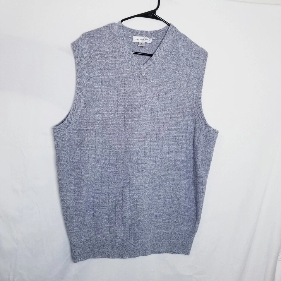 Cypress Links Men's Gray Acrylic Washable Sweater Vest, Size L - Image 1 of 4