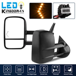 Power Heated Tow Mirrors for 2007-2013 Chevy Silverado Sierra 1500 2500HD 3500HD - Picture 1 of 11
