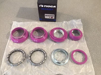 OLD SCHOOL BMX TIOGA BEARTRAP 2 HEADSET GT LAVENDER PURPLE 1" threaded NEW tange - Image 1 of 2