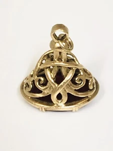Vintage 9 kt Gold Karneol Anhänger Siegel großer Anhänger, Albert Uhrenanhänger R220 - Bild 1 von 10