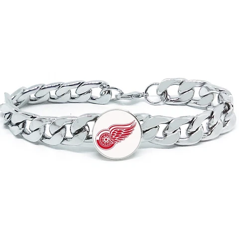 Detroit Red Wings Hockey Gift Men's Women's Stainless Steel Bracelet Gift Pkg D4 Cover